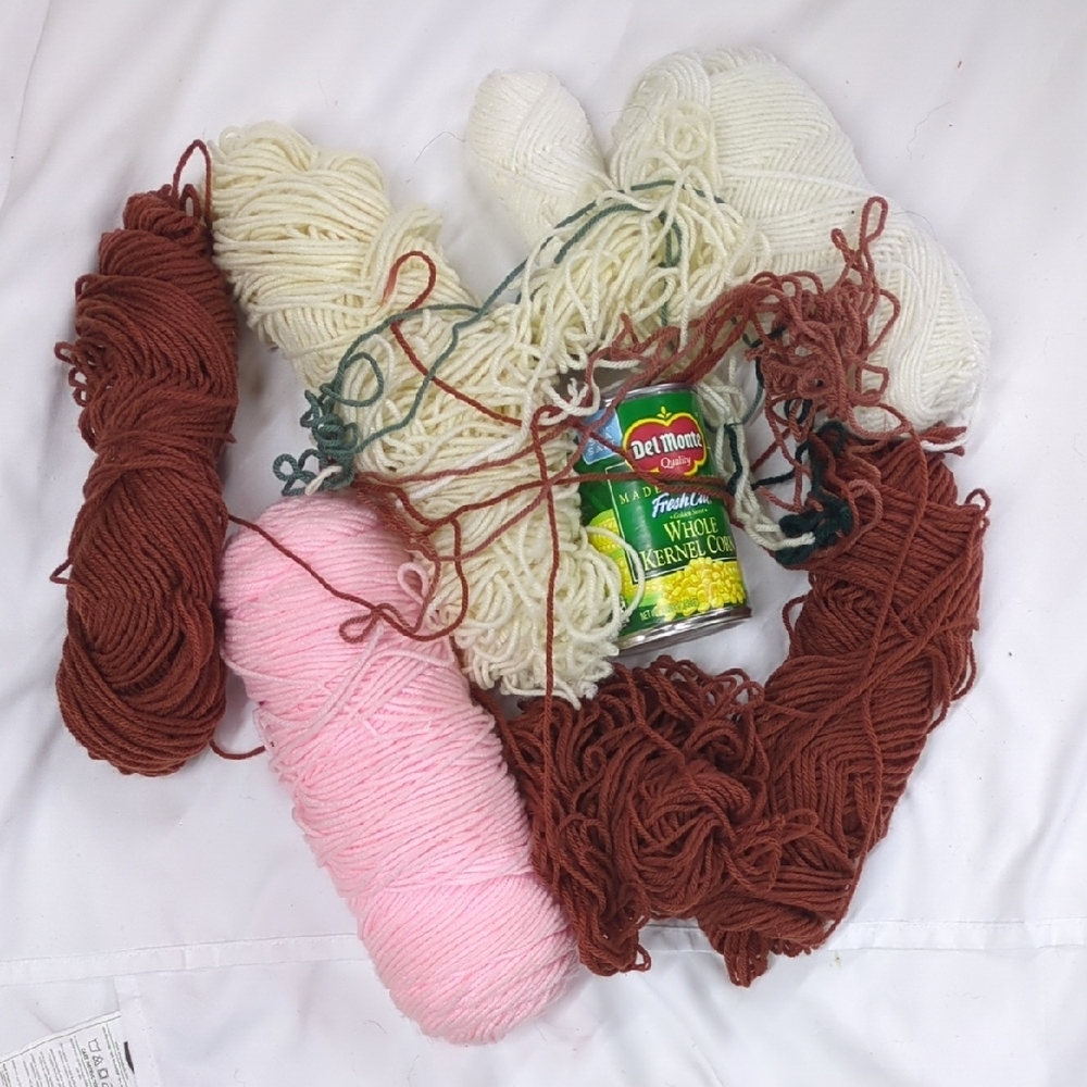 Assorted Yarn Bundle in Pink, Cream, and Brown